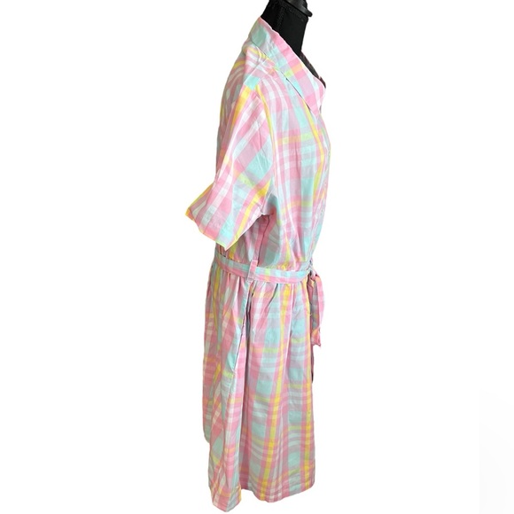 Anthony Richard pastel plaid front tie dress - Picture 4 of 9